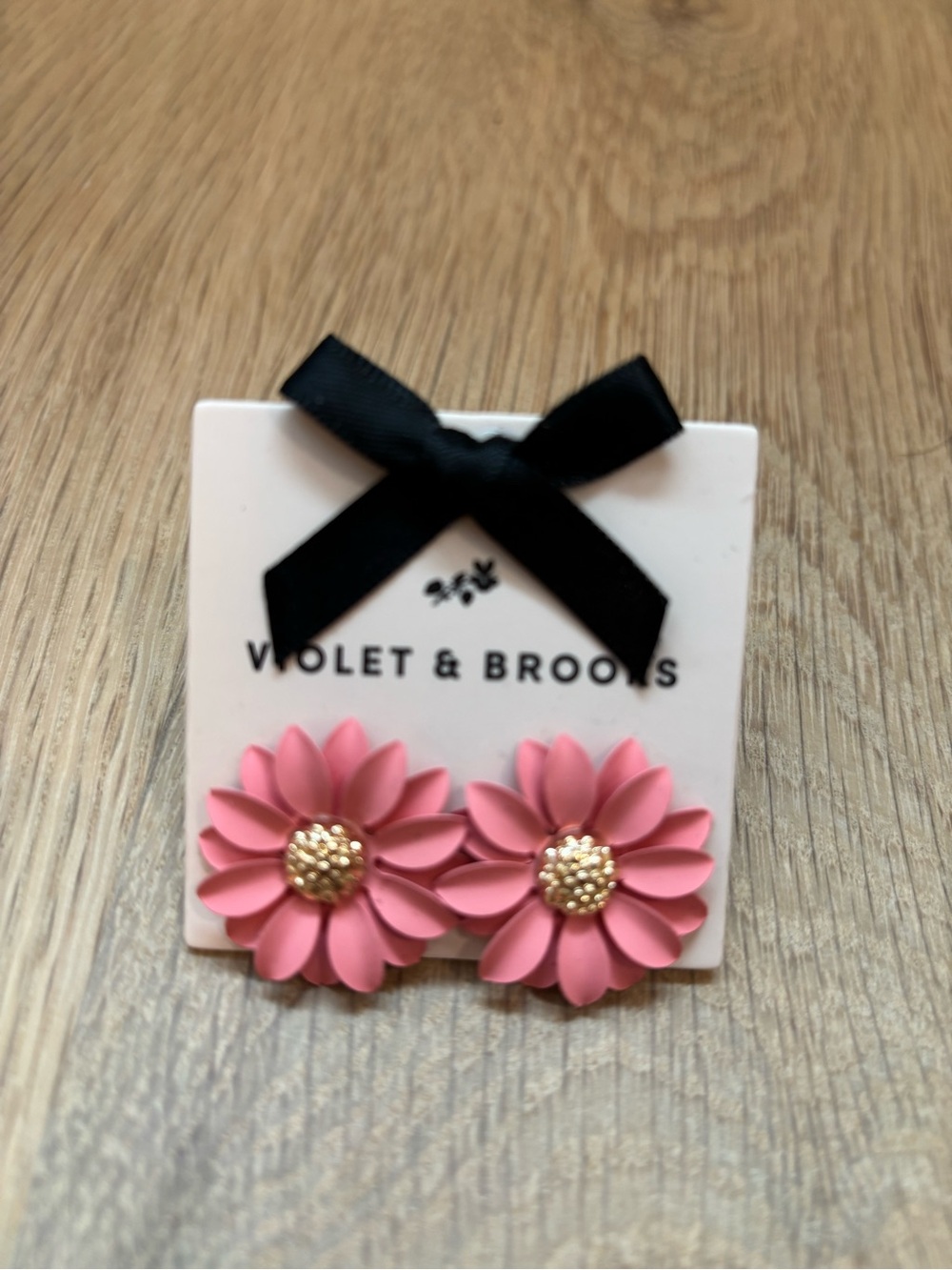 Pink flower earrings